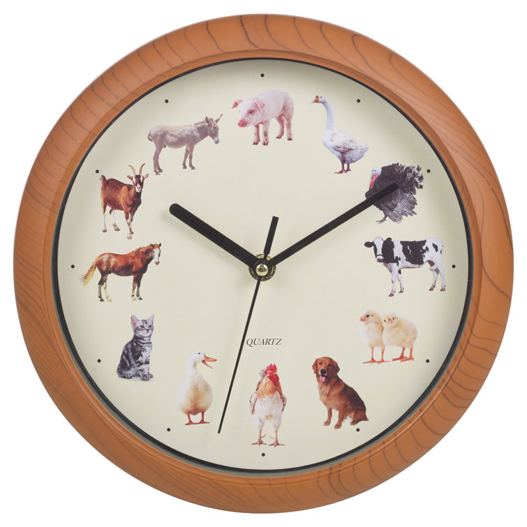 Brambly Cottage Farm Animals 25cm Wall Clock Wayfair.co.uk